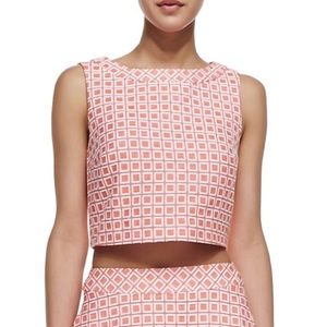 Trina Turk Coral-Colored Cropped Shell